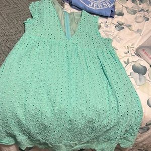 Eyelet dress with shorts
